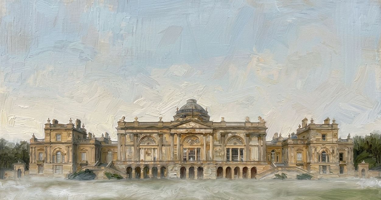 An oil painting of Gosford House